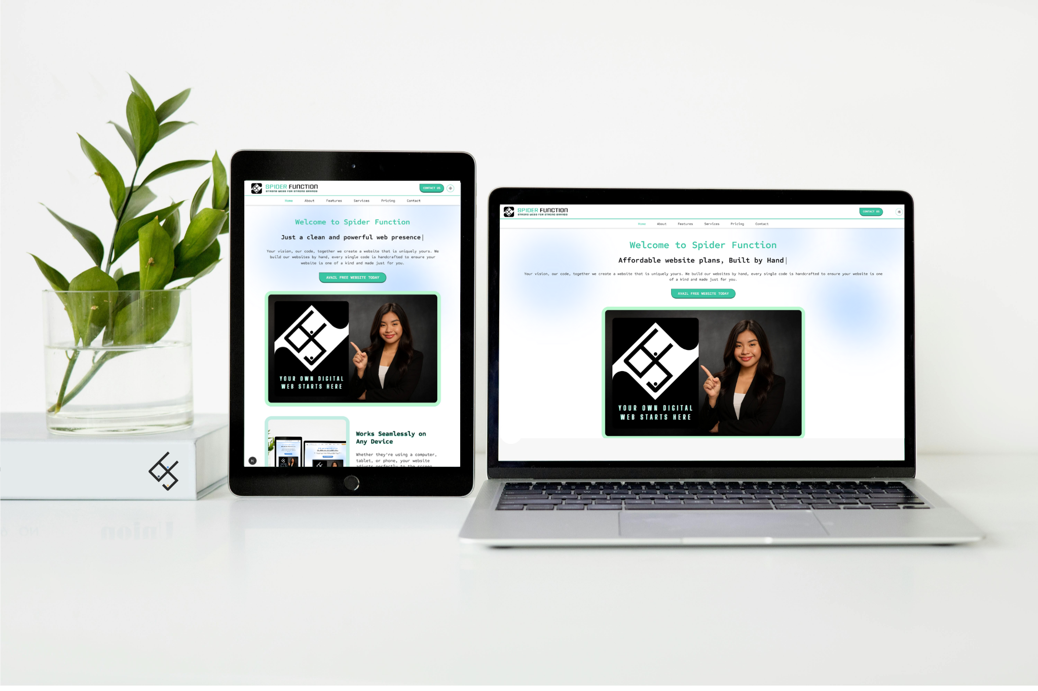 Mobile and Desktop View of Website